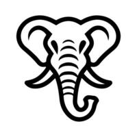 Elephant icon or modern line symbol. line art and icon design with bold outline. Black and white Pixel Perfect minimalistic symbol isolated white background. Silhouette simple thin sign vector