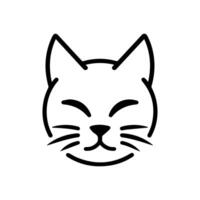 Cat icon or modern line symbol. line art and icon design with bold outline. Black and white Pixel Perfect minimalistic symbol isolated white background. Silhouette simple thin sign vector