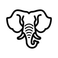 Elephant icon or modern line symbol. line art and icon design with bold outline. Black and white Pixel Perfect minimalistic symbol isolated white background. Silhouette simple thin sign vector