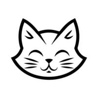 Cat icon or modern line symbol. line art and icon design with bold outline. Black and white Pixel Perfect minimalistic symbol isolated white background. Silhouette simple thin sign vector