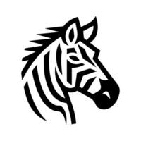 Zebra icon or modern line symbol. line art and icon design with bold outline. Black and white Pixel Perfect minimalistic symbol isolated white background. Silhouette simple thin sign vector