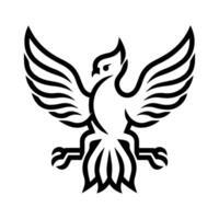 Griffin icon or modern line symbol. line art and icon design with bold outline. Black and white Pixel Perfect minimalistic symbol isolated white background. Silhouette simple thin sign vector