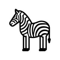 Zebra icon or modern line symbol. line art and icon design with bold outline. Black and white Pixel Perfect minimalistic symbol isolated white background. Silhouette simple thin sign vector