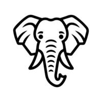 Elephant icon or modern line symbol. line art and icon design with bold outline. Black and white Pixel Perfect minimalistic symbol isolated white background. Silhouette simple thin sign vector