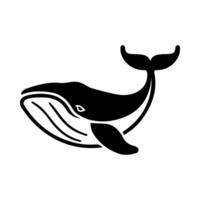 Whale icon or modern line symbol. line art and icon design with bold outline. Black and white Pixel Perfect minimalistic symbol isolated white background. Silhouette simple thin sign vector