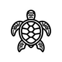 Turtle icon or modern line symbol. line art and icon design with bold outline. Black and white Pixel Perfect minimalistic symbol isolated white background. Silhouette simple thin sign vector