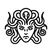 Gorgon icon or modern line symbol. line art and icon design with bold outline. Black and white Pixel Perfect minimalistic symbol isolated white background. Silhouette simple thin sign vector