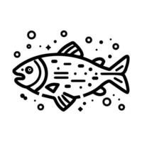 salmon icon or modern line symbol. line art and icon design with bold outline. Black and white Pixel Perfect minimalistic symbol isolated white background. Silhouette simple thin sign vector