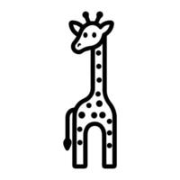 Giraffe icon or modern line symbol. line art and icon design with bold outline. Black and white Pixel Perfect minimalistic symbol isolated white background. Silhouette simple thin sign vector