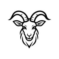 Goat icon or modern line symbol. line art and icon design with bold outline. Black and white Pixel Perfect minimalistic symbol isolated white background. Silhouette simple thin sign vector