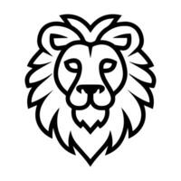 Lion icon or modern line symbol. line art and icon design with bold outline. Black and white Pixel Perfect minimalistic symbol isolated white background. Silhouette simple thin sign vector