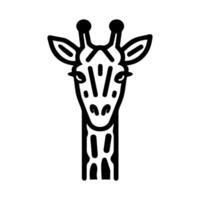 Giraffe icon or modern line symbol. line art and icon design with bold outline. Black and white Pixel Perfect minimalistic symbol isolated white background. Silhouette simple thin sign vector