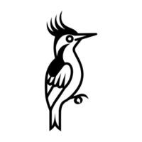 woodpecker icon or modern line symbol. line art and icon design with bold outline. Black and white Pixel Perfect minimalistic symbol isolated white background. Silhouette simple thin sign vector