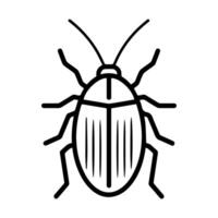 cockroach icon or modern line symbol. line art and icon design with bold outline. Black and white Pixel Perfect minimalistic symbol isolated white background. Silhouette simple thin sign vector