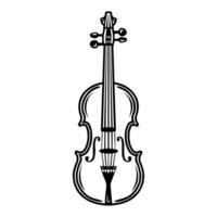 violin icon or modern line symbol. line art and icon design with bold outline. Black and white Pixel Perfect minimalistic symbol isolated white background. Silhouette simple thin sign vector