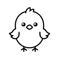 Chick icon or modern line symbol. line art and icon design with bold outline. Black and white Pixel Perfect minimalistic symbol isolated white background. Silhouette simple thin sign vector