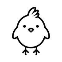 Chick icon or modern line symbol. line art and icon design with bold outline. Black and white Pixel Perfect minimalistic symbol isolated white background. Silhouette simple thin sign vector