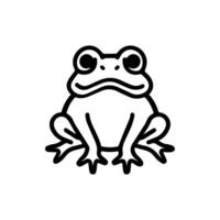 Frog icon or modern line symbol. line art and icon design with bold outline. Black and white Pixel Perfect minimalistic symbol isolated white background. Silhouette simple thin sign vector