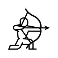 Archery icon or modern line symbol. line art and icon design with bold outline. Black and white Pixel Perfect minimalistic symbol isolated white background. Silhouette simple thin sign vector