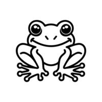 Frog icon or modern line symbol. line art and icon design with bold outline. Black and white Pixel Perfect minimalistic symbol isolated white background. Silhouette simple thin sign vector