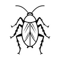 cockroach icon or modern line symbol. line art and icon design with bold outline. Black and white Pixel Perfect minimalistic symbol isolated white background. Silhouette simple thin sign vector