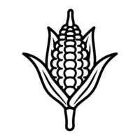 Corn icon or modern line symbol. line art and icon design with bold outline. Black and white Pixel Perfect minimalistic symbol isolated white background. Silhouette simple thin sign vector