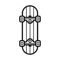 Skateboard icon or modern line symbol. line art and icon design with bold outline. Black and white Pixel Perfect minimalistic symbol isolated white background. Silhouette simple thin sign vector