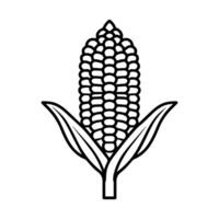 Corn icon or modern line symbol. line art and icon design with bold outline. Black and white Pixel Perfect minimalistic symbol isolated white background. Silhouette simple thin sign vector