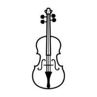 violin icon or modern line symbol. line art and icon design with bold outline. Black and white Pixel Perfect minimalistic symbol isolated white background. Silhouette simple thin sign vector