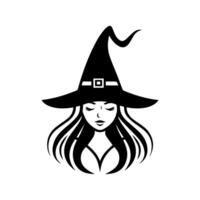 witch icon or modern line symbol. line art and icon design with bold outline. Black and white Pixel Perfect minimalistic symbol isolated white background. Silhouette simple thin sign vector