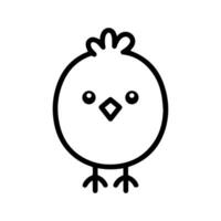 Chick icon or modern line symbol. line art and icon design with bold outline. Black and white Pixel Perfect minimalistic symbol isolated white background. Silhouette simple thin sign vector