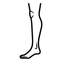 leg icon or modern line symbol. line art and icon design with bold outline. Black and white Pixel Perfect minimalistic symbol isolated white background. Silhouette simple thin sign vector