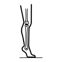 leg icon or modern line symbol. line art and icon design with bold outline. Black and white Pixel Perfect minimalistic symbol isolated white background. Silhouette simple thin sign vector
