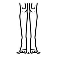 leg icon or modern line symbol. line art and icon design with bold outline. Black and white Pixel Perfect minimalistic symbol isolated white background. Silhouette simple thin sign vector