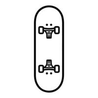 Skateboard icon or modern line symbol. line art and icon design with bold outline. Black and white Pixel Perfect minimalistic symbol isolated white background. Silhouette simple thin sign vector