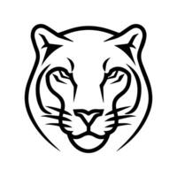 panther icon or modern line symbol. line art and icon design with bold outline. Black and white Pixel Perfect minimalistic symbol isolated white background. Silhouette simple thin sign vector