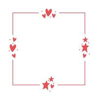 Frame with hearts. Valentine's Day rounded square background with heart icons. Love and romance. vector