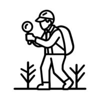 inspection icon or modern line symbol. line art and icon design with bold outline. Black and white Pixel Perfect minimalistic symbol isolated white background. Silhouette simple thin sign vector