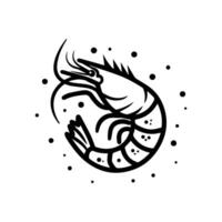 prawn icon or modern line symbol. line art and icon design with bold outline. Black and white Pixel Perfect minimalistic symbol isolated white background. Silhouette simple thin sign vector