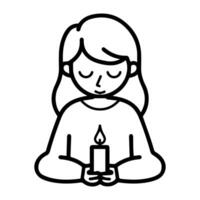 grief icon or modern line symbol. line art and icon design with bold outline. Black and white Pixel Perfect minimalistic symbol isolated white background. Silhouette simple thin sign vector