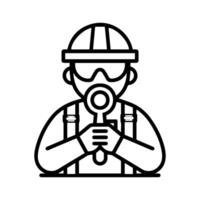 inspection icon or modern line symbol. line art and icon design with bold outline. Black and white Pixel Perfect minimalistic symbol isolated white background. Silhouette simple thin sign vector