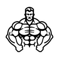 muscle icon or modern line symbol. line art and icon design with bold outline. Black and white Pixel Perfect minimalistic symbol isolated white background. Silhouette simple thin sign vector