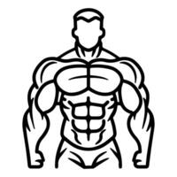 muscle icon or modern line symbol. line art and icon design with bold outline. Black and white Pixel Perfect minimalistic symbol isolated white background. Silhouette simple thin sign vector