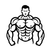 muscle icon or modern line symbol. line art and icon design with bold outline. Black and white Pixel Perfect minimalistic symbol isolated white background. Silhouette simple thin sign vector