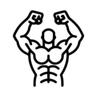 muscle icon or modern line symbol. line art and icon design with bold outline. Black and white Pixel Perfect minimalistic symbol isolated white background. Silhouette simple thin sign vector