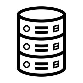 database icon or modern line symbol. line art and icon design with bold outline. Black and white Pixel Perfect minimalistic symbol isolated white background. Silhouette simple thin sign vector