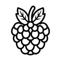 berry icon or modern line symbol. line art and icon design with bold outline. Black and white Pixel Perfect minimalistic symbol isolated white background. Silhouette simple thin sign vector