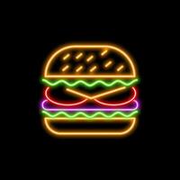 Burger Food Line Neon Style vector