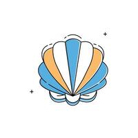 Beach Seashell Icon Design vector