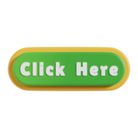 Click here button 3d icon. click here square 3d push button png